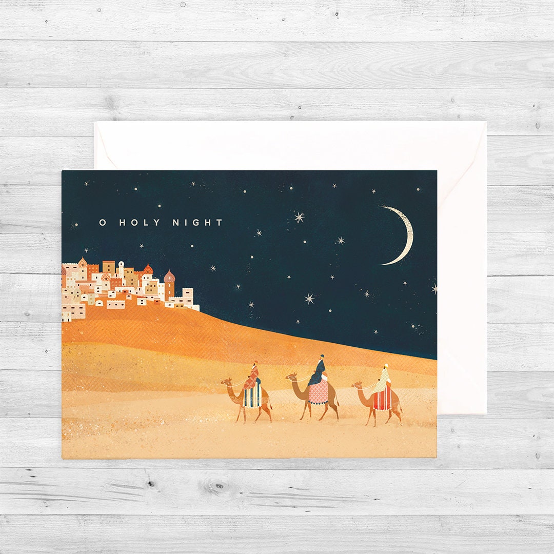 O Holy Night Holiday Cards Set of 8 Illustrated Three Wise - Etsy