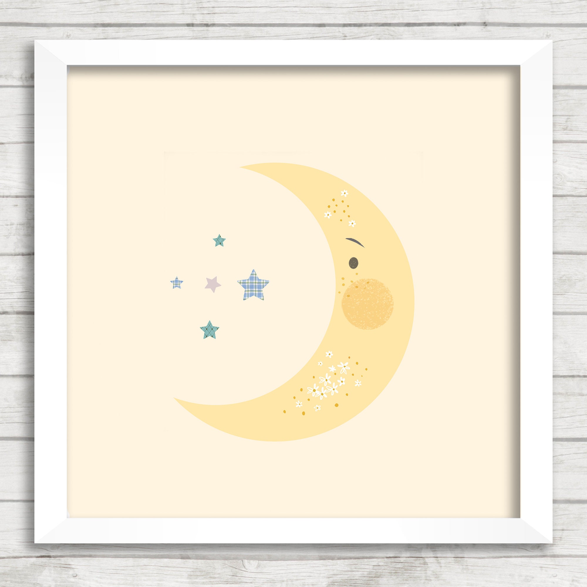 Moon and Stars Nursery Print, Nursery Print, Celestial Art, Star ...