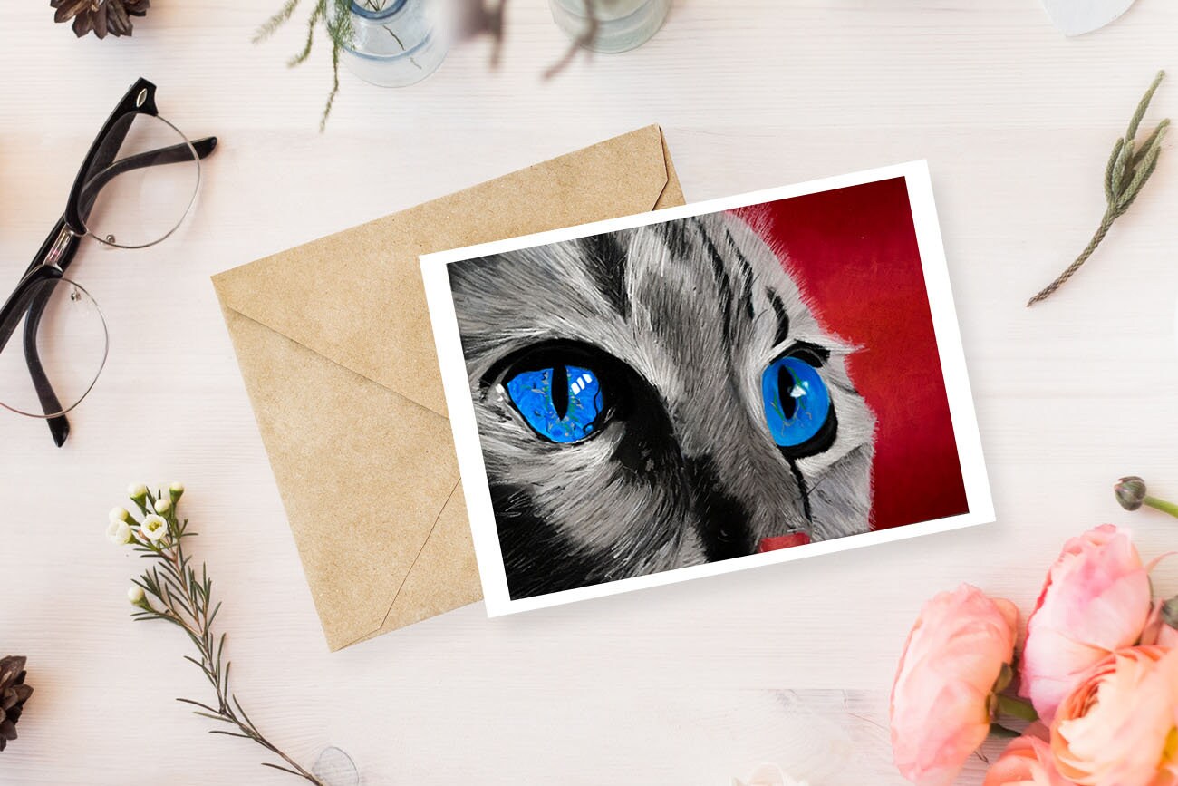 Cat Greeting card/Postcard Etsy