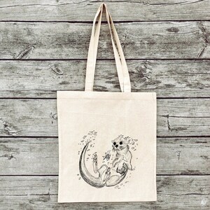 Hand-printed jute bag gym bag Otter