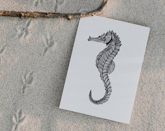 Ansichtkaart seahorse seahorse oceaan zee Vaderdag wenskaart