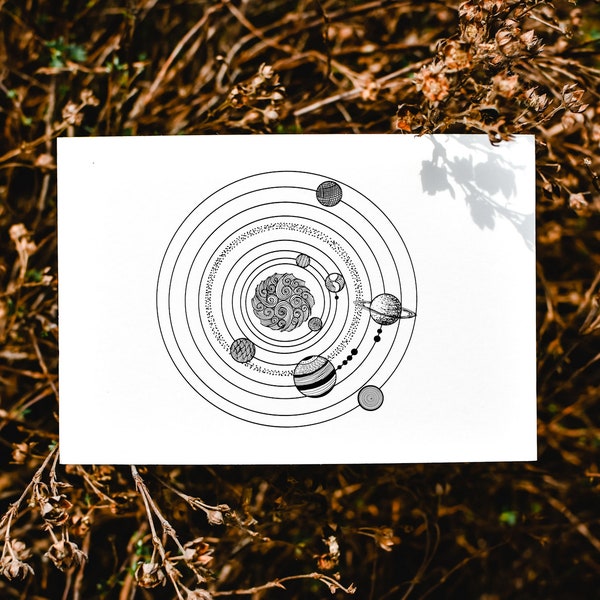 Postcard Solar System Astronomy Astrology