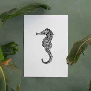 Art print poster fine art seahorse