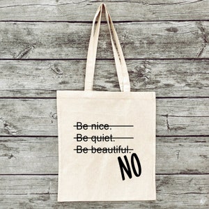 Hand-printed jute bag gym bag No Feminism