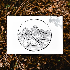 Postcard Bergweh graphic mountains