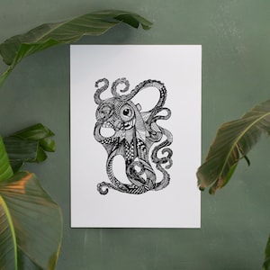 Art print poster fine art octopus
