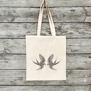 Hand-printed jute bag gym bag feminism saying no