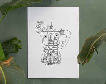 Kunstdruck Poster Fine Art Kaffeeliebhaber Café
