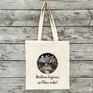 Hand-printed jute bag gym bag adventure camping