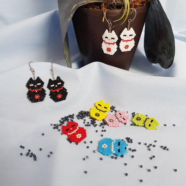 Boucles d'oreilles Chat Porte-Bonheur