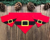 Santa Suit Dog Bandana Slide On Over The Collar, Christmas Dog Bandana, Christmas Dog Gift, Pet Bandana, Cat Bandana, Dog Scarf