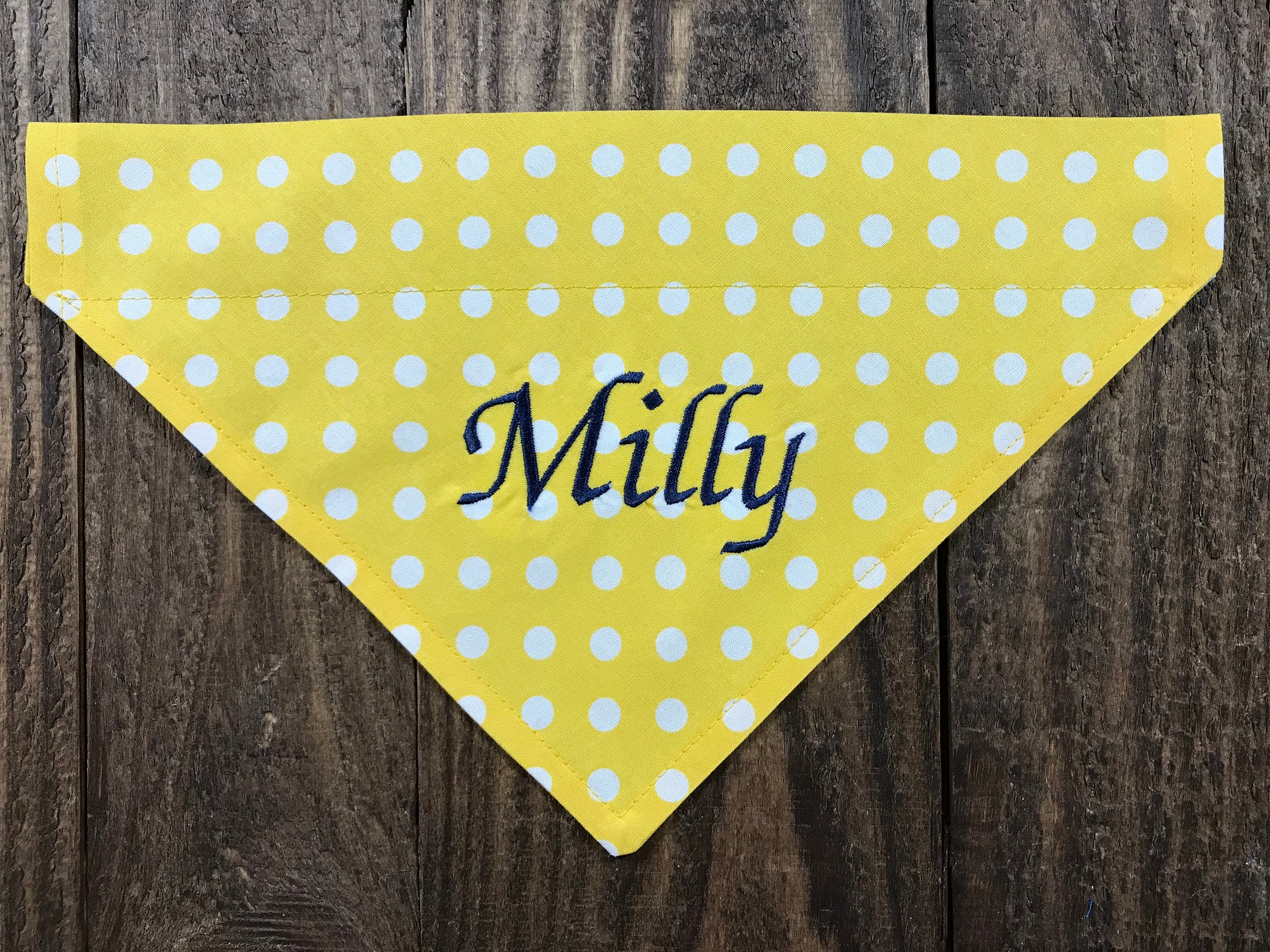 Personalized Over the Collar Dog Bandana With Name, Embroidered Over …