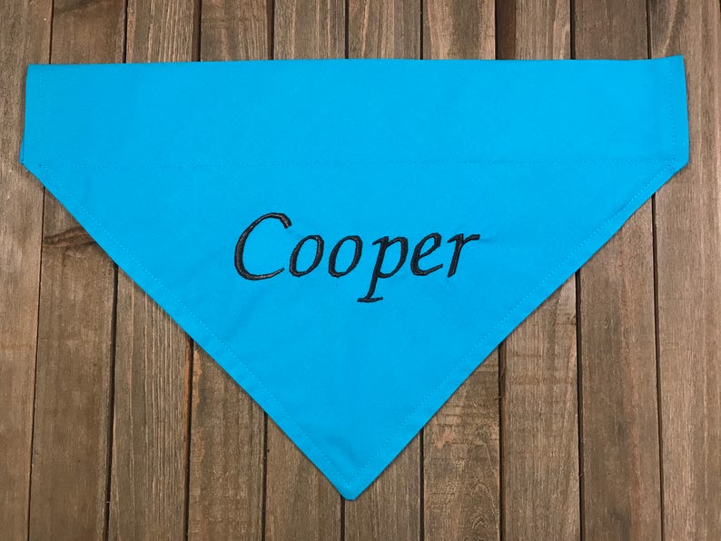 Personalized Over the Collar Dog Bandanas Embroidered Dog Etsy