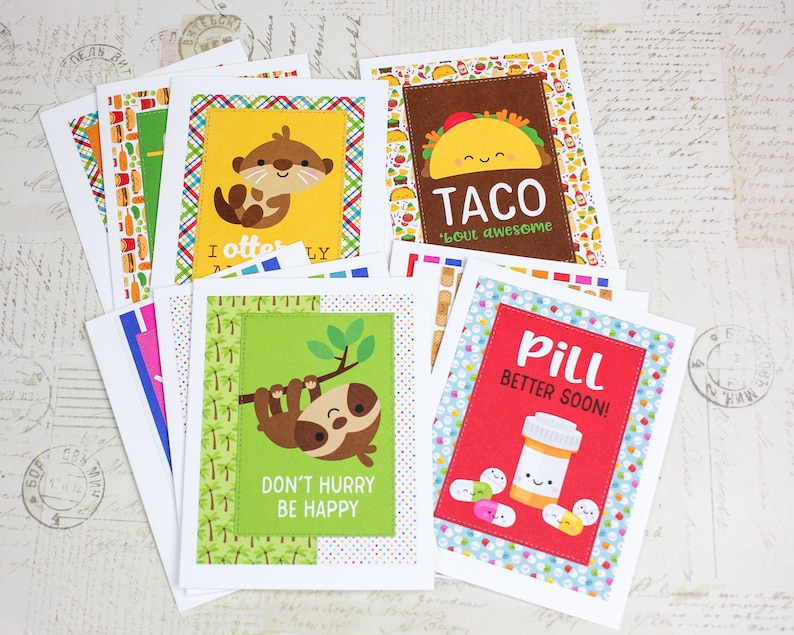 love punny card set get well encouragement cards 11 card oops All the puns