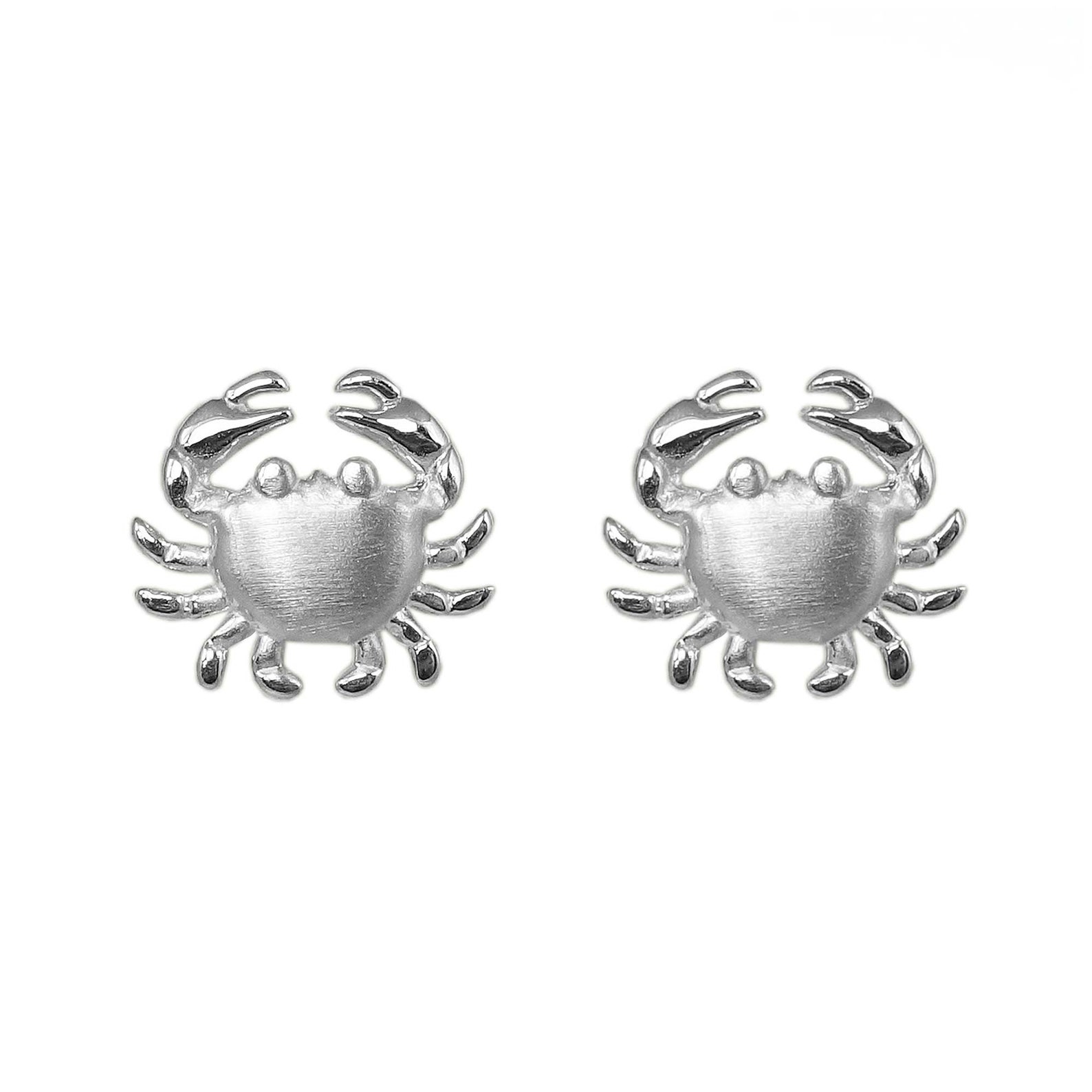 Crab Earrings Sterling Silver Crab Stud Earrings Crab Etsy