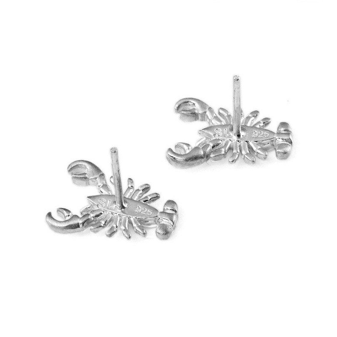 Lobster Earrings Silver Lobster Gift Lobster Stud Earrings Etsy