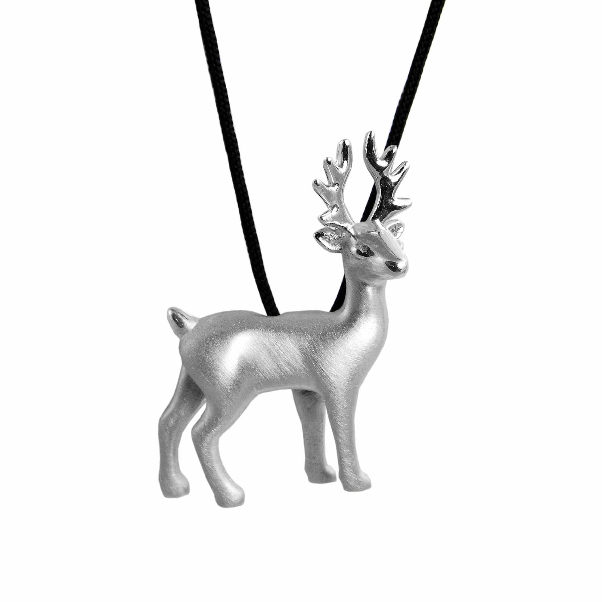 Silver deer necklace Clearance