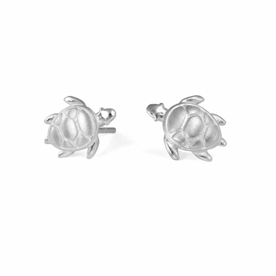 Sea Turtle Earrings Silver Turtle Stud Earrings Ocean Lover Etsy