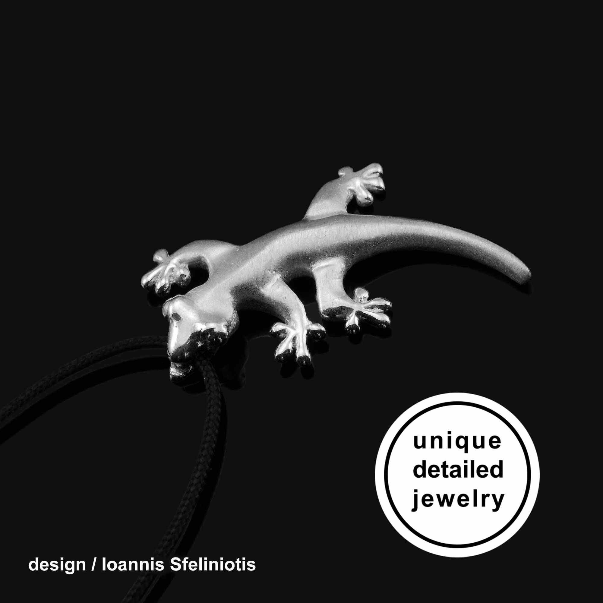 Lizard Necklace Sterling Silver Lizard Gecko Jewelry Gift Etsy