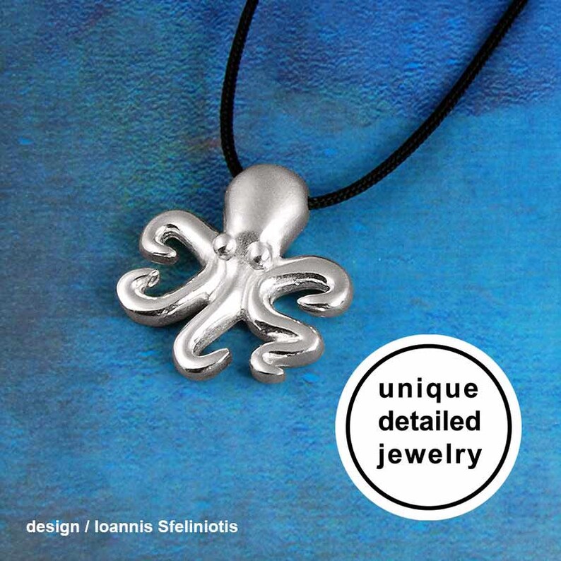 Octopus Necklace Pendant Sterling Silver Octopus Gift Etsy