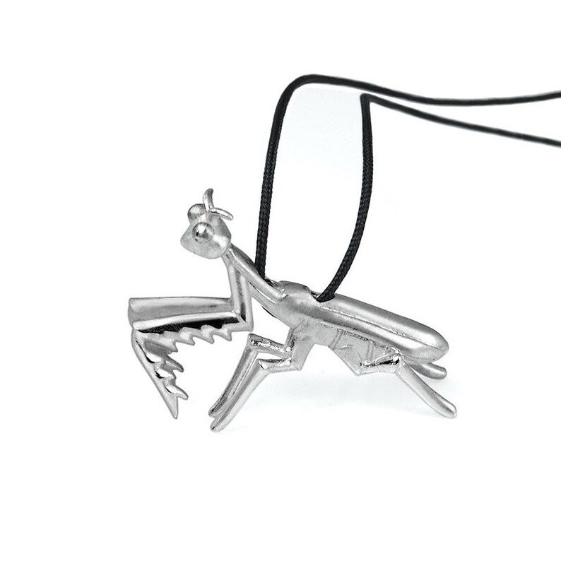 Praying Mantis Necklace Sterling Silver Insect Charm Etsy