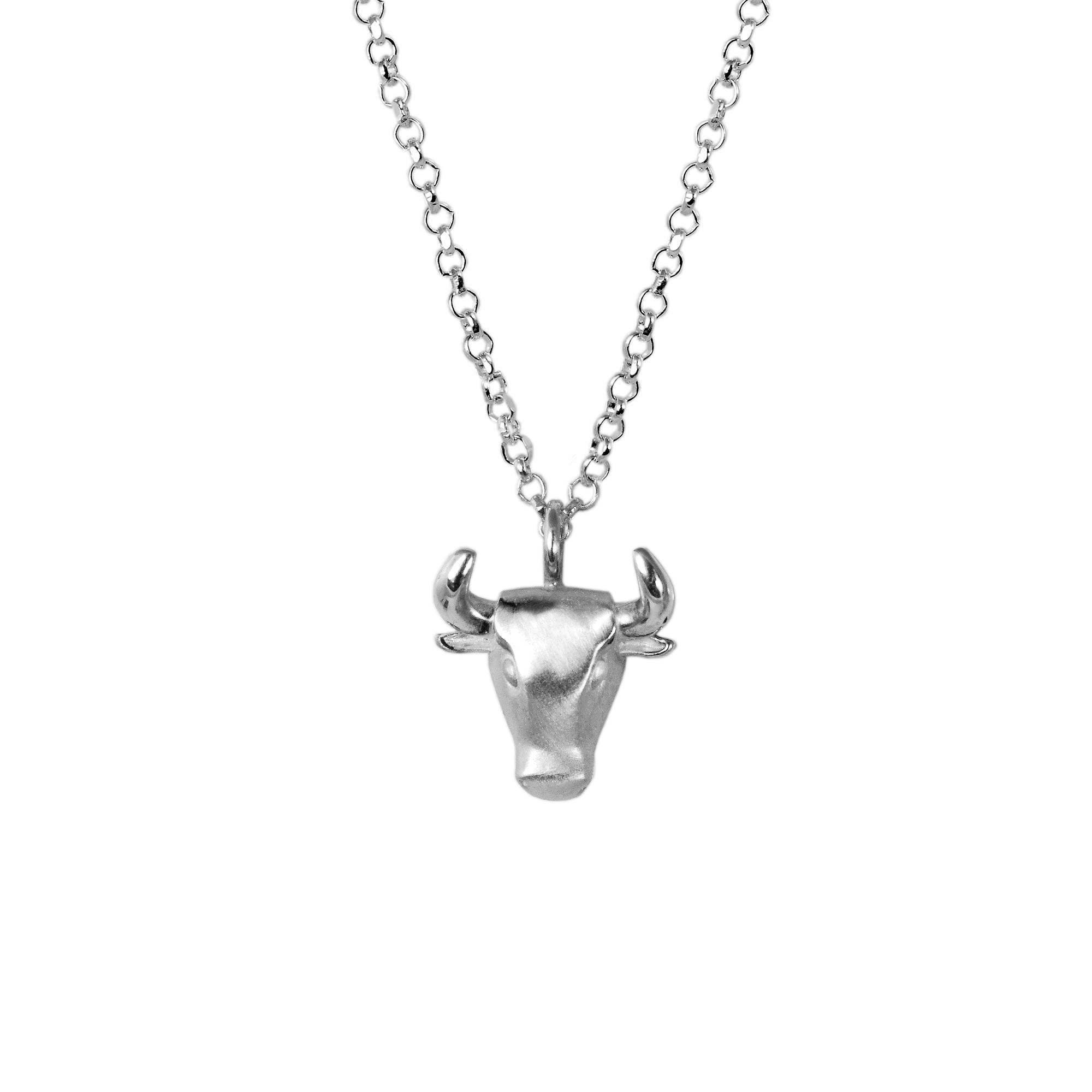 Animal Necklace Taurus Bull Silver 