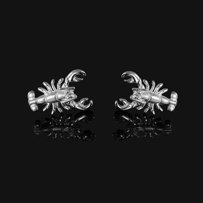 Lobster Earrings Silver Lobster Gift Lobster Stud Earrings Etsy