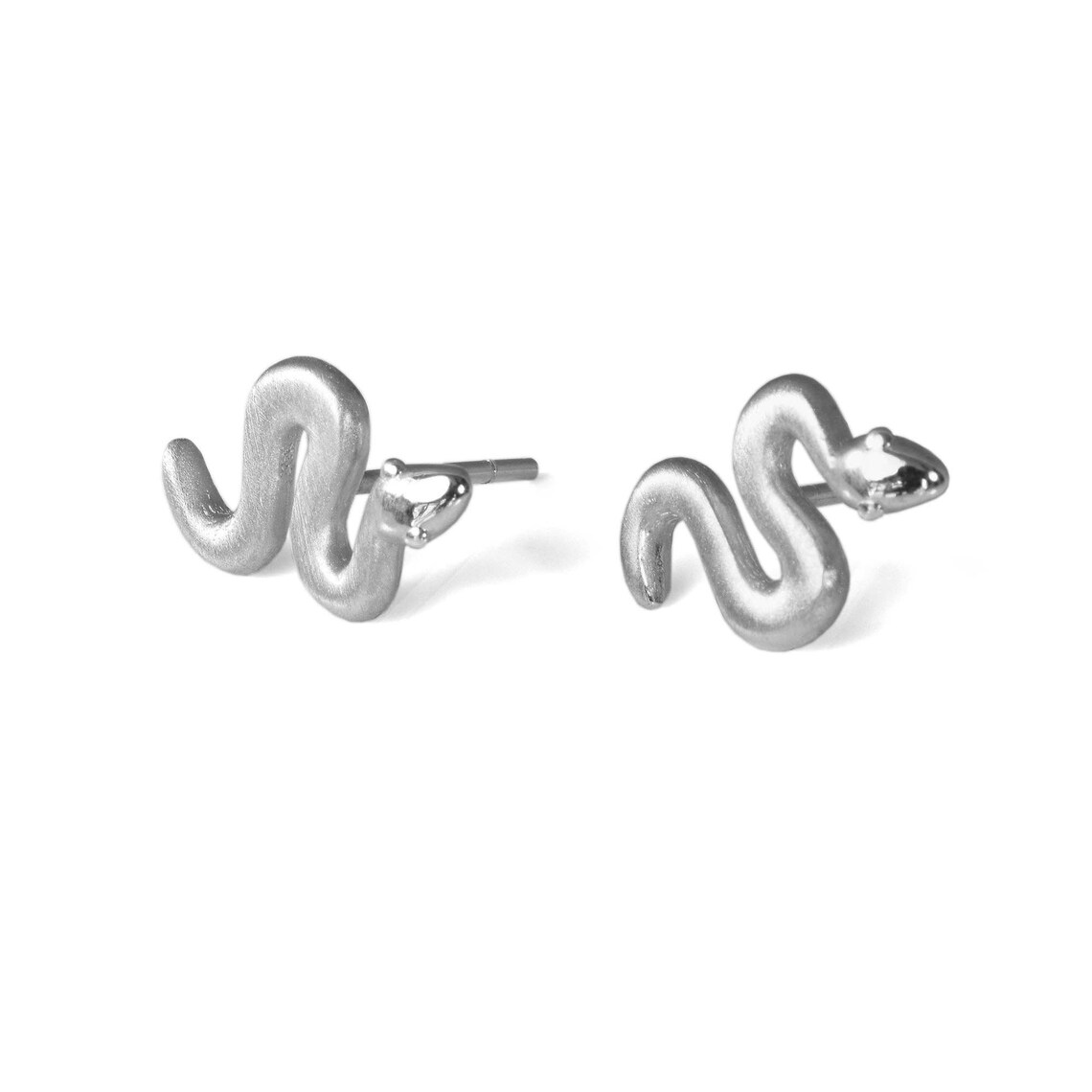 Snake Earrings Sterling Silver Snake Stud Earrings Snake Etsy