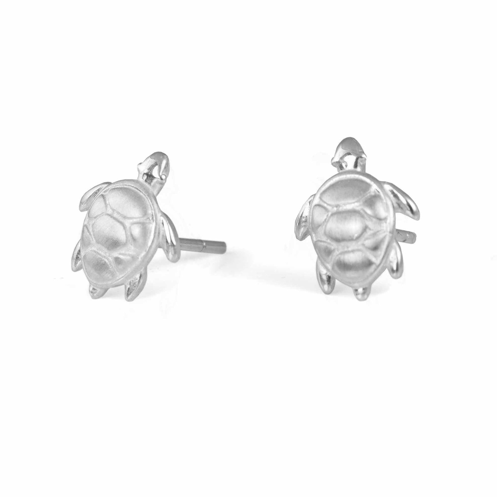 Sea Turtle Earrings Silver Turtle Stud Earrings Ocean Lover Etsy