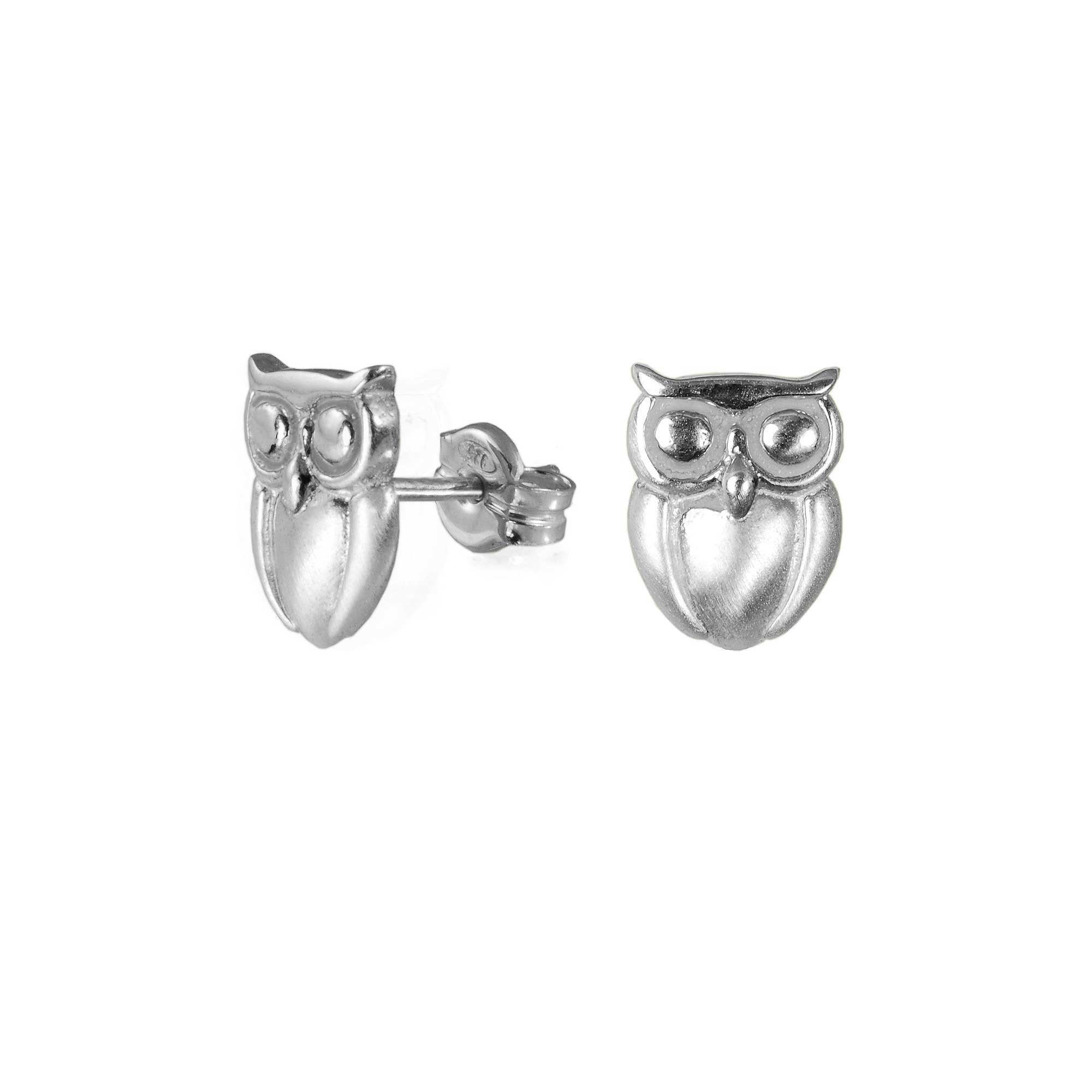 Owl Earrings Sterling Silver Owl Stud Earrings Jewelry Gift | Etsy