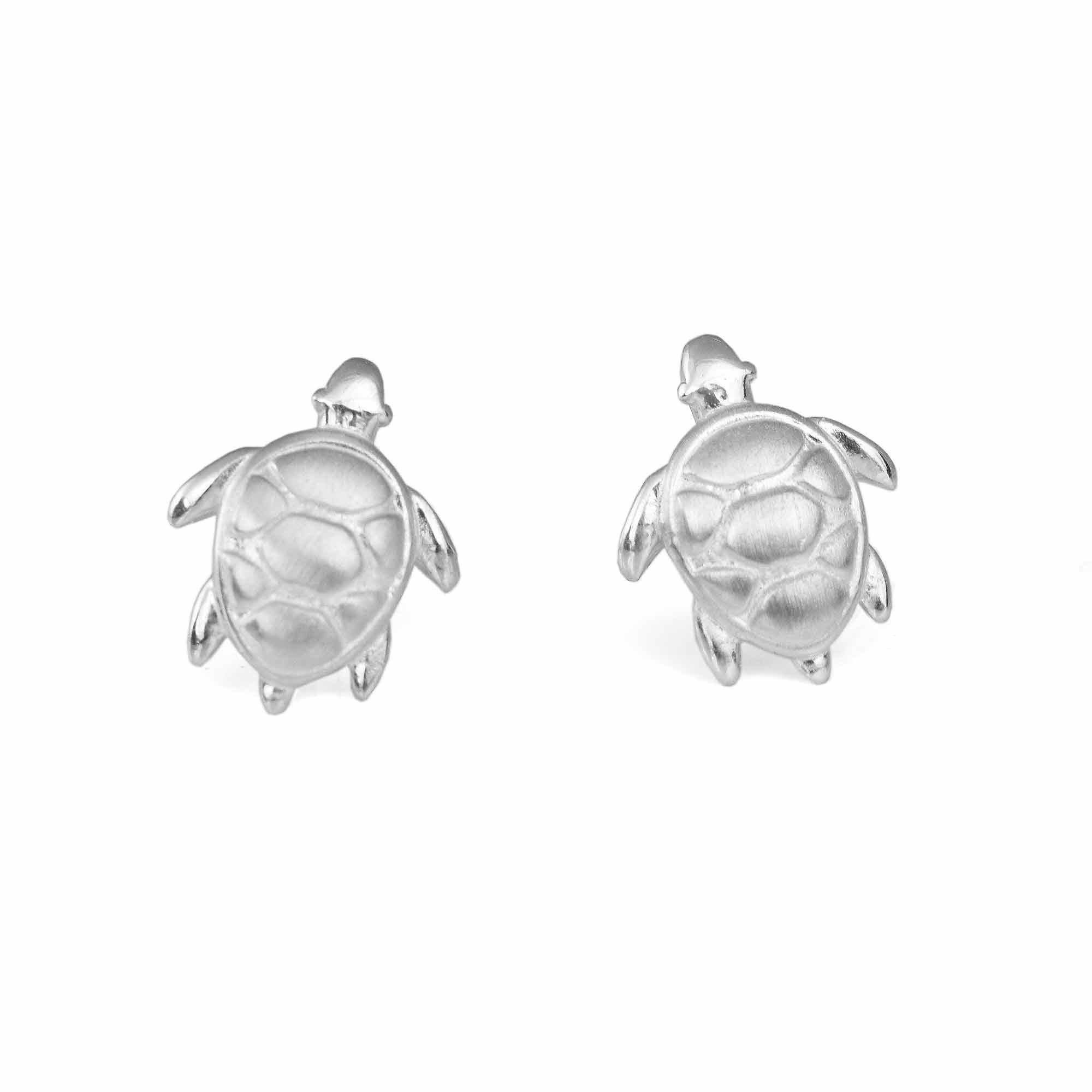 Sea Turtle Earrings Silver Turtle Stud Earrings Ocean Lover Etsy