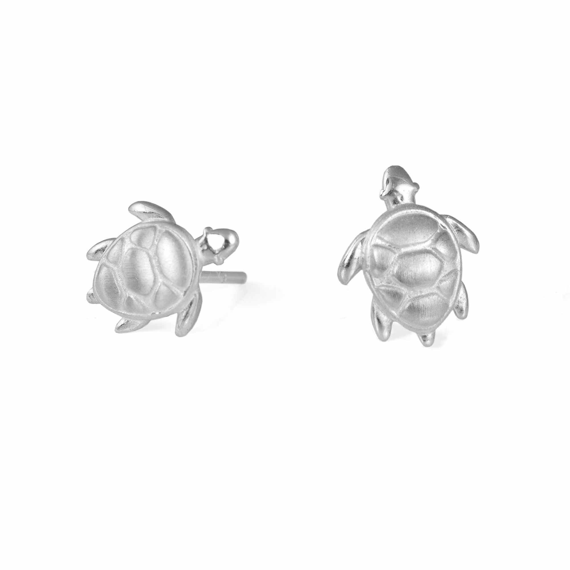 Sea Turtle Earrings Silver Turtle Stud Earrings Turtle Etsy