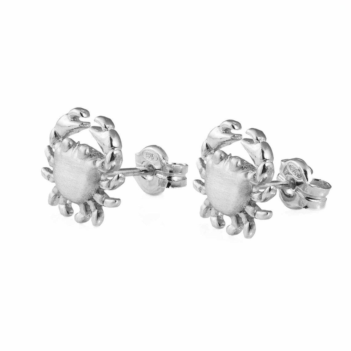 Crab Earrings Sterling Silver Crab Stud Earrings Crab Etsy