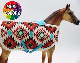 Couvertures traditionnelles aztèques/tribales à l'échelle 1:9 BREYER ou Peter Stone - fabriquées sur commande