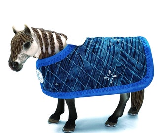 Sewn* SCHLEICH, BREYER or Peter Stone FOAL blanket - Christmas - Snowflake - Ready to ship