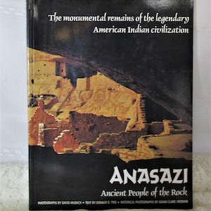May include: A hardcover book titled "ANASAZI Ancient People of the Rock" with a photograph of ancient ruins. The cover features the text "The monumental remains of the legendary American Indian civilization."