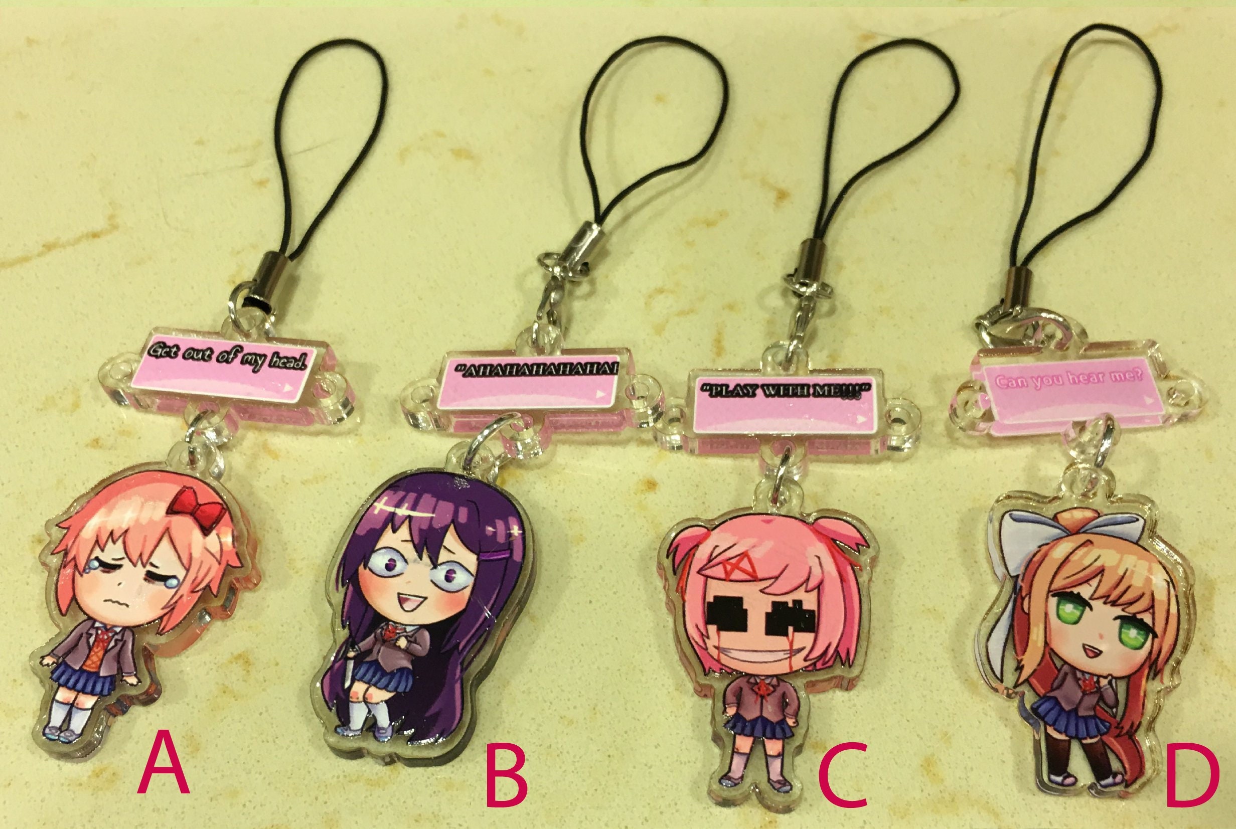 Ddlc Acrylic Charm Set Double Sided Etsy Ddlc Acrylic Charm Set Double Sided Etsy