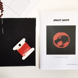 ThunderCats Logo cross stitch kit - 80s retro cartoon - geek embroidery
