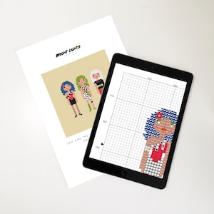 Jem and the Holograms The Misfits cross stitch pattern digital download - 80s cartoon - geek embroidery