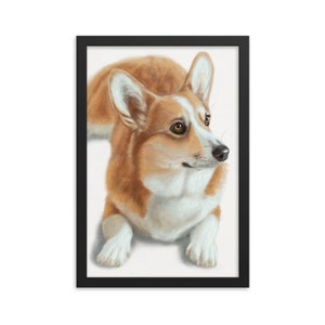Welsh Corgi Dog Painting - Dog Pet Lovers Gift - Art Print - Wall Home Decor - Framed Poster - Gift (8x10-24x36 IN)