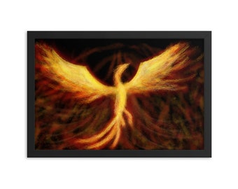 Phoenix Rising Fantasy Painting - Art Print - Wall Home Decor - Poster - Gift (8x10-24x36 IN)