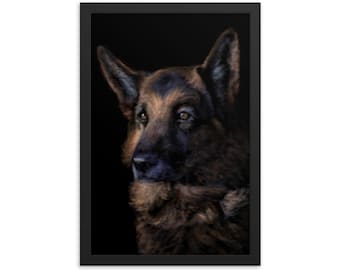 ジャーマンシェパード犬アートキャンバスプリント LAShepard 絵画 8x10