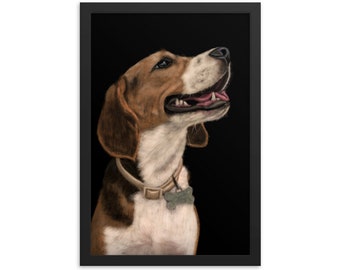 Beagle Dog Art Print: Pet Portrait Poster, Framed Home Decor