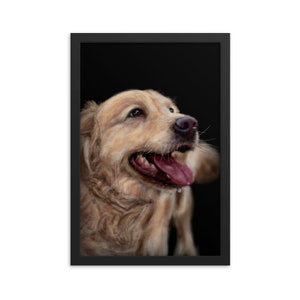 Golden Retriever Dog Painting - Dog Pet Lovers Gift - Art Print - Wall Home Decor - Framed Poster - Gift (8x10-24x36 IN)