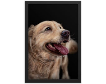 Golden Retriever Art Print: Dog Portrait, Wall Decor, Framed Poster