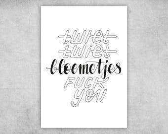 Postcard | Tweet tweet flowers f*ck you | A6