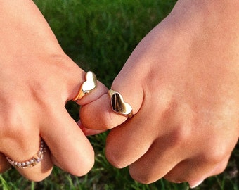 Women Fashion Ring Silver S.Steel Chevalier Heart Shape Crystal For Pinky Finger