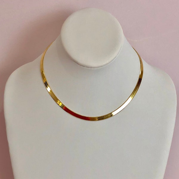 Thick Herringbone Necklace Waterproof Etsy