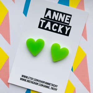 Grünes Herz Ohrstecker: Laser Cut Acryl Schmuck