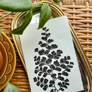 Maidenhair Fern Limited Edition Handmade Linocut Print - Plant Art - Nature Art - Botanical Prints - Printmaking Art
